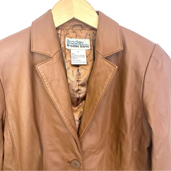 Bradley Bayou Jacket Small Brown 100% Genuine Leather Button-up - Picture 4 of 15